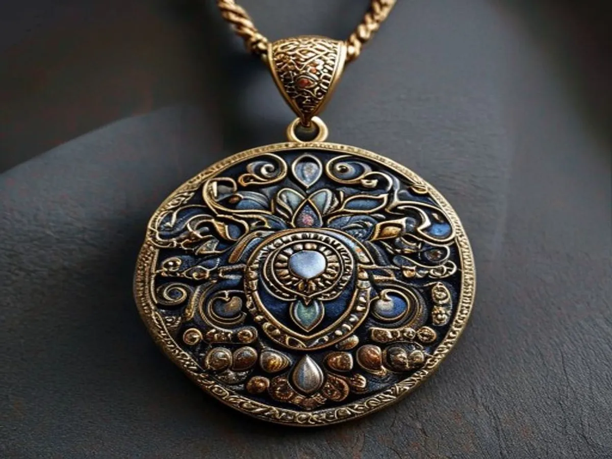 Stone Inlay Pendant — AI-generated artwork