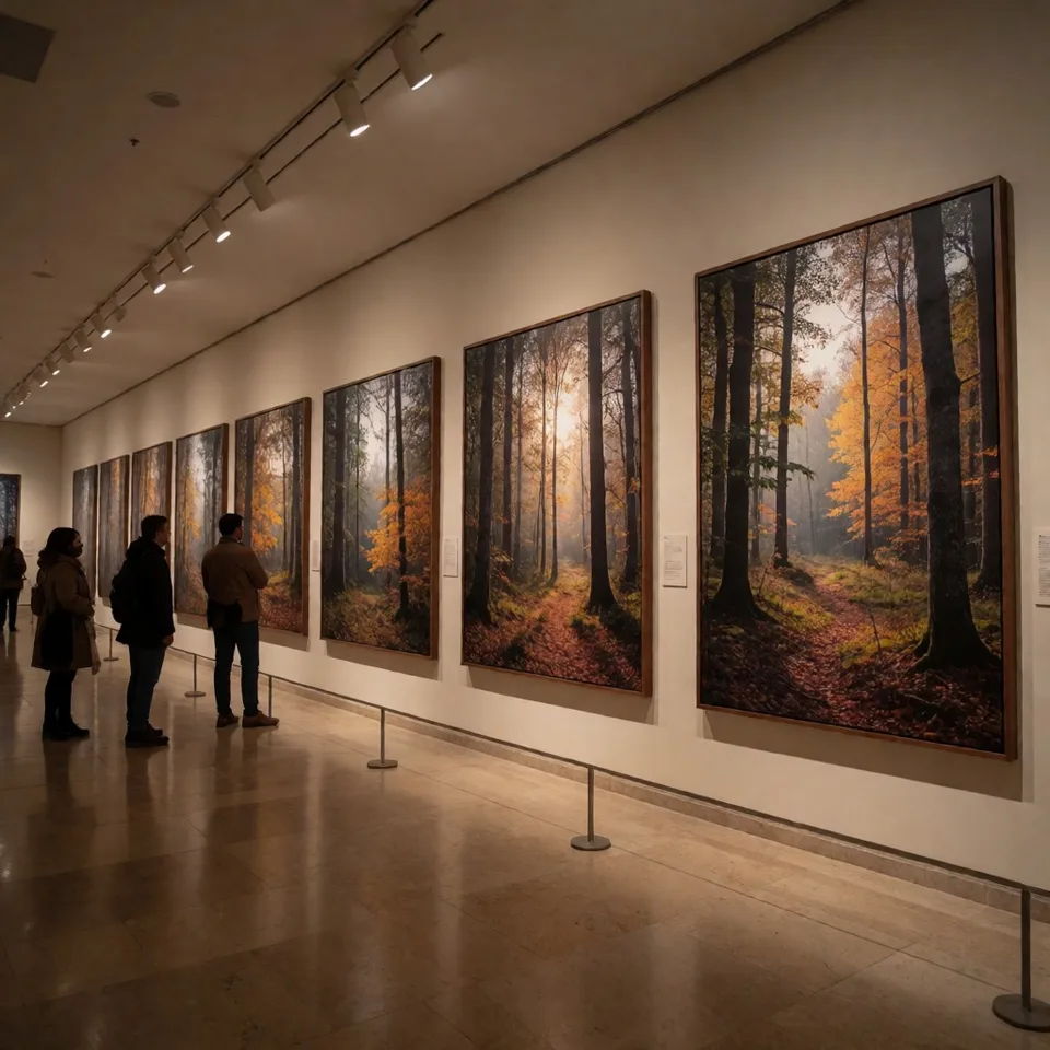 숲의 연대기 회고전 — AI-generated artwork