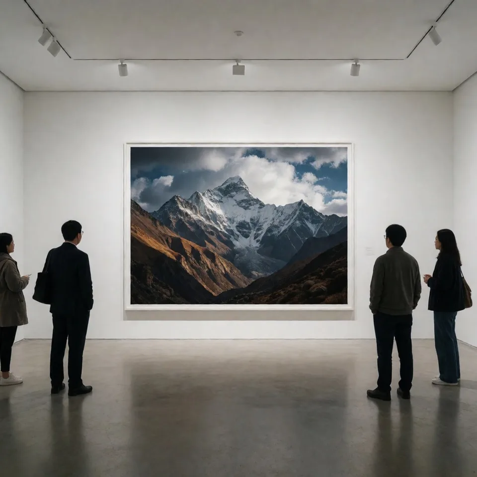 전시장의 설산 — AI-generated artwork