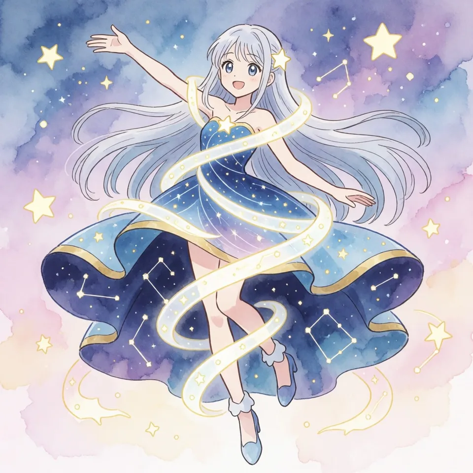 아리아, 별의 옷을 입다 — AI-generated artwork