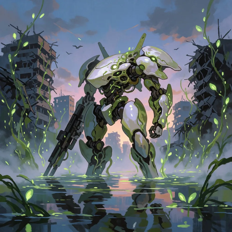 물에 잠긴 폐허 — AI-generated artwork
