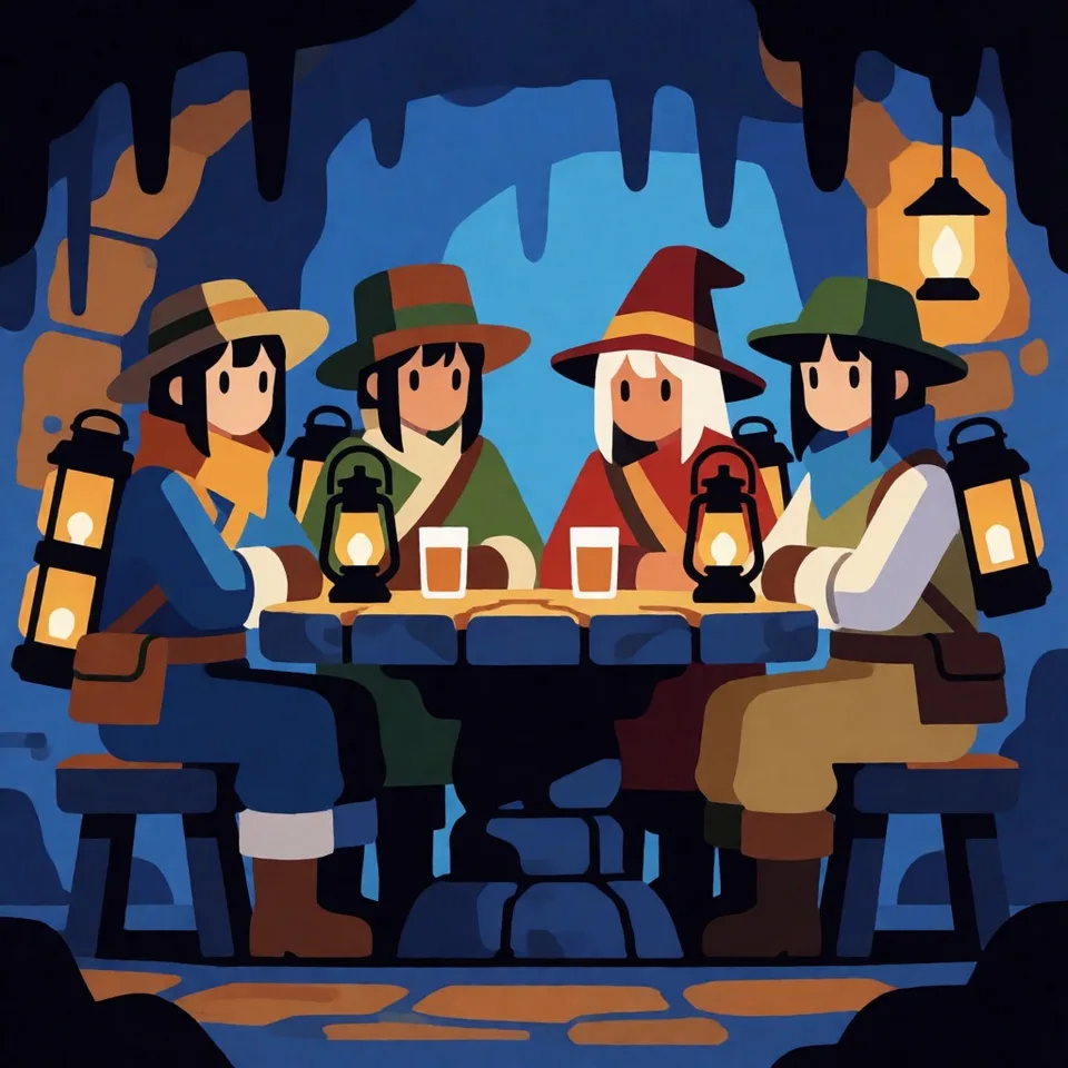 지하등불집의 래턴가드 길드원들 — AI-generated artwork