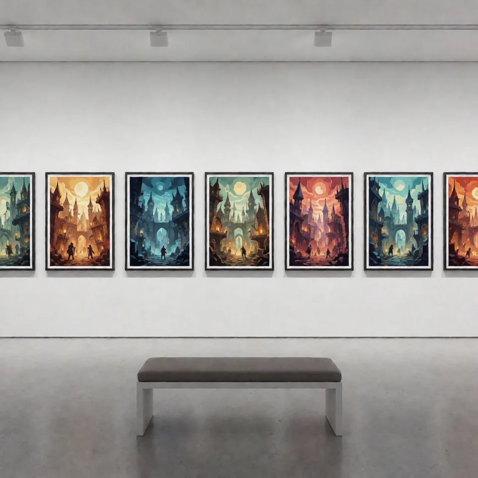 카타콤바 시리즈 전시 갤러리 — AI-generated artwork