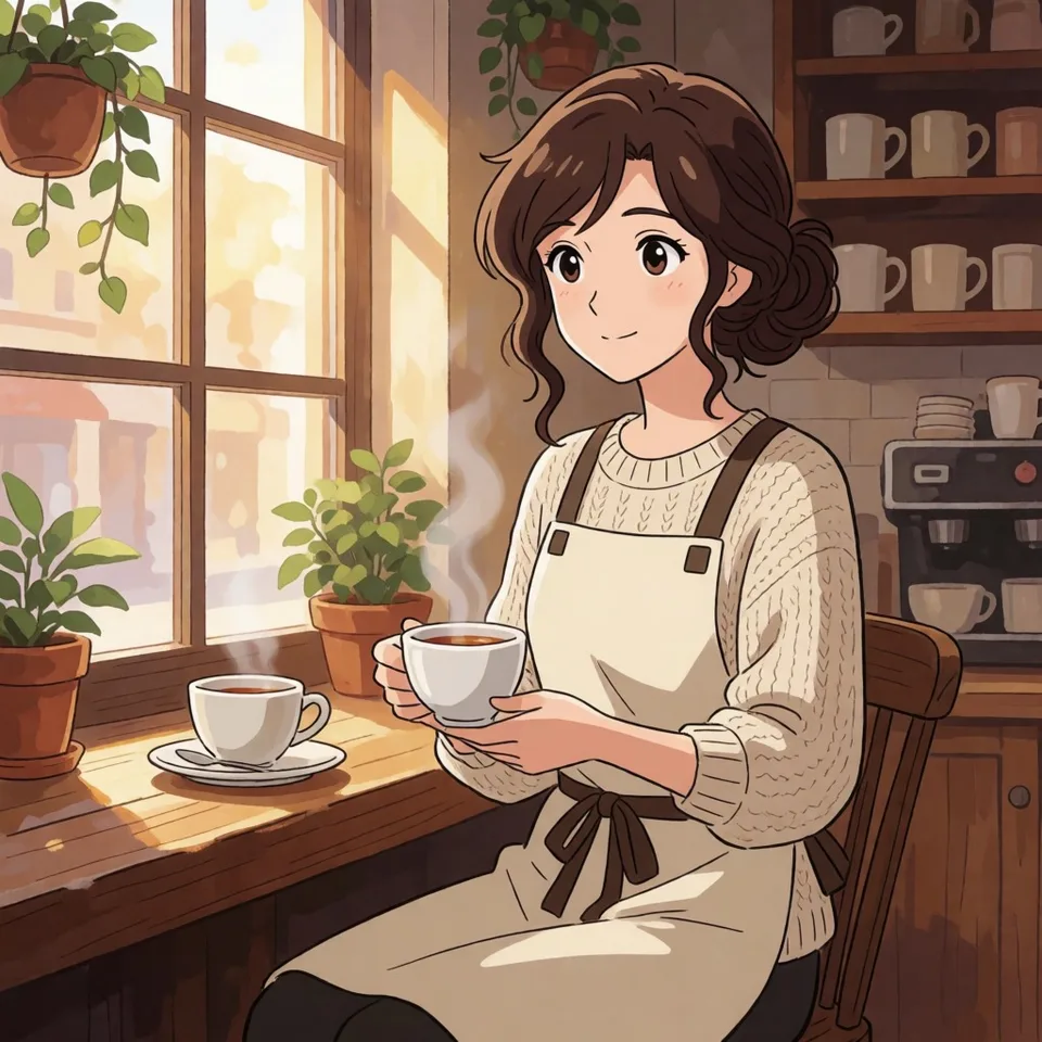 오후의 카페 창가 — AI-generated artwork