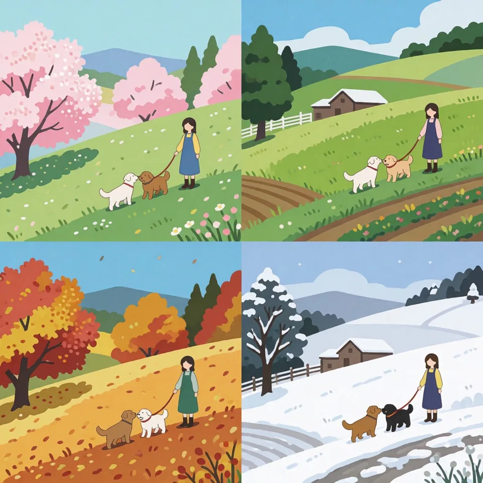 산너머 목장일기 사계 — AI-generated artwork