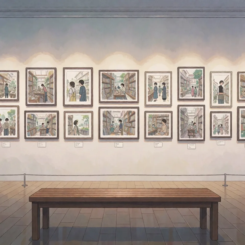 골목책방 소소 원화 전시 — AI-generated artwork