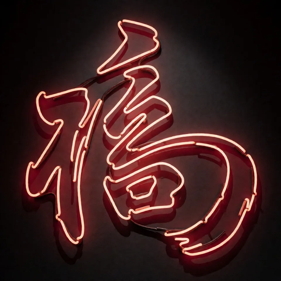 네온 서예 — AI-generated artwork