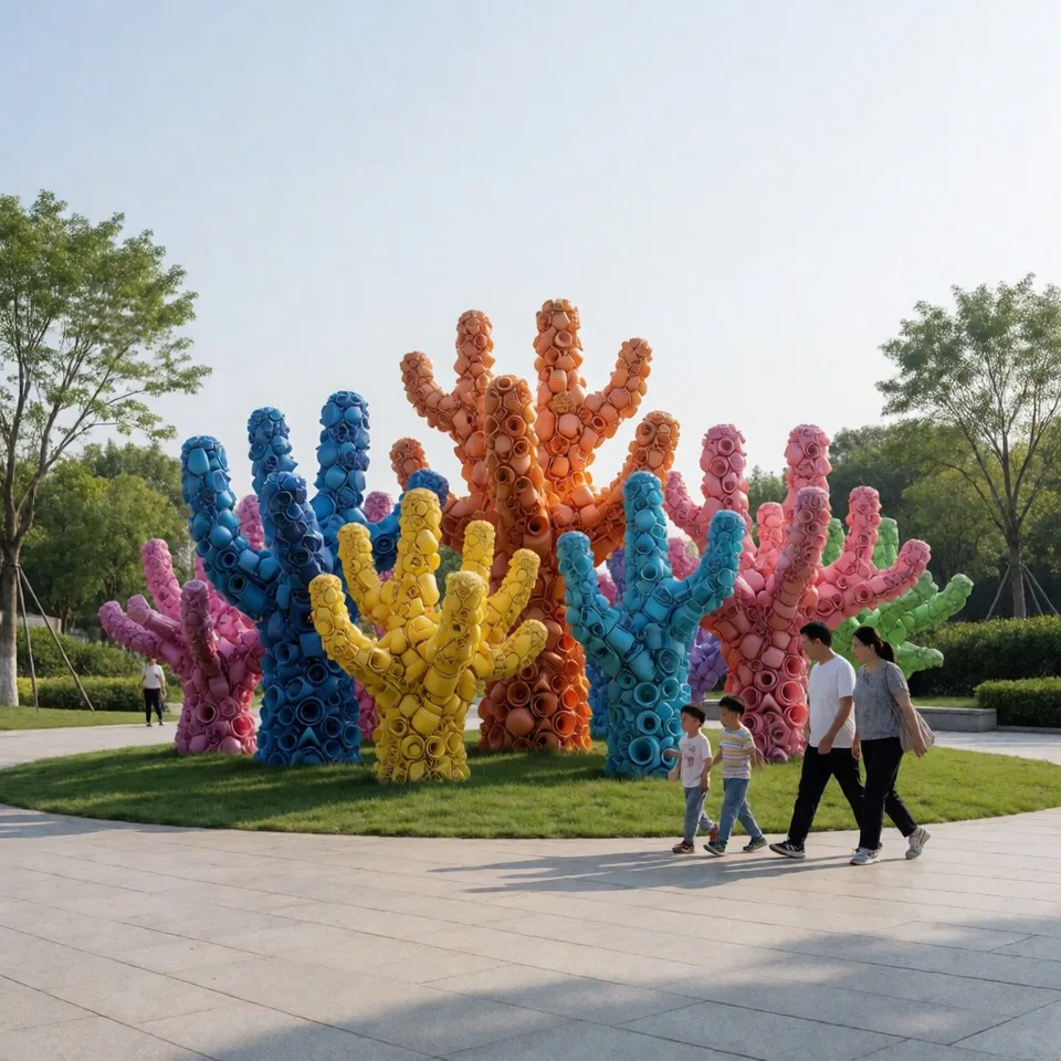 재생 플라스틱 산호초 — AI-generated artwork